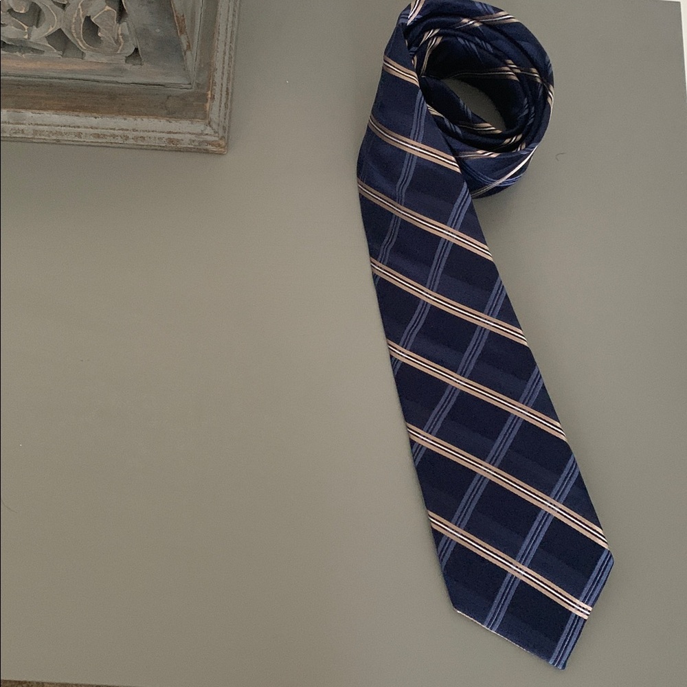 Michael Kors Navy Blue Striped Men's Tie